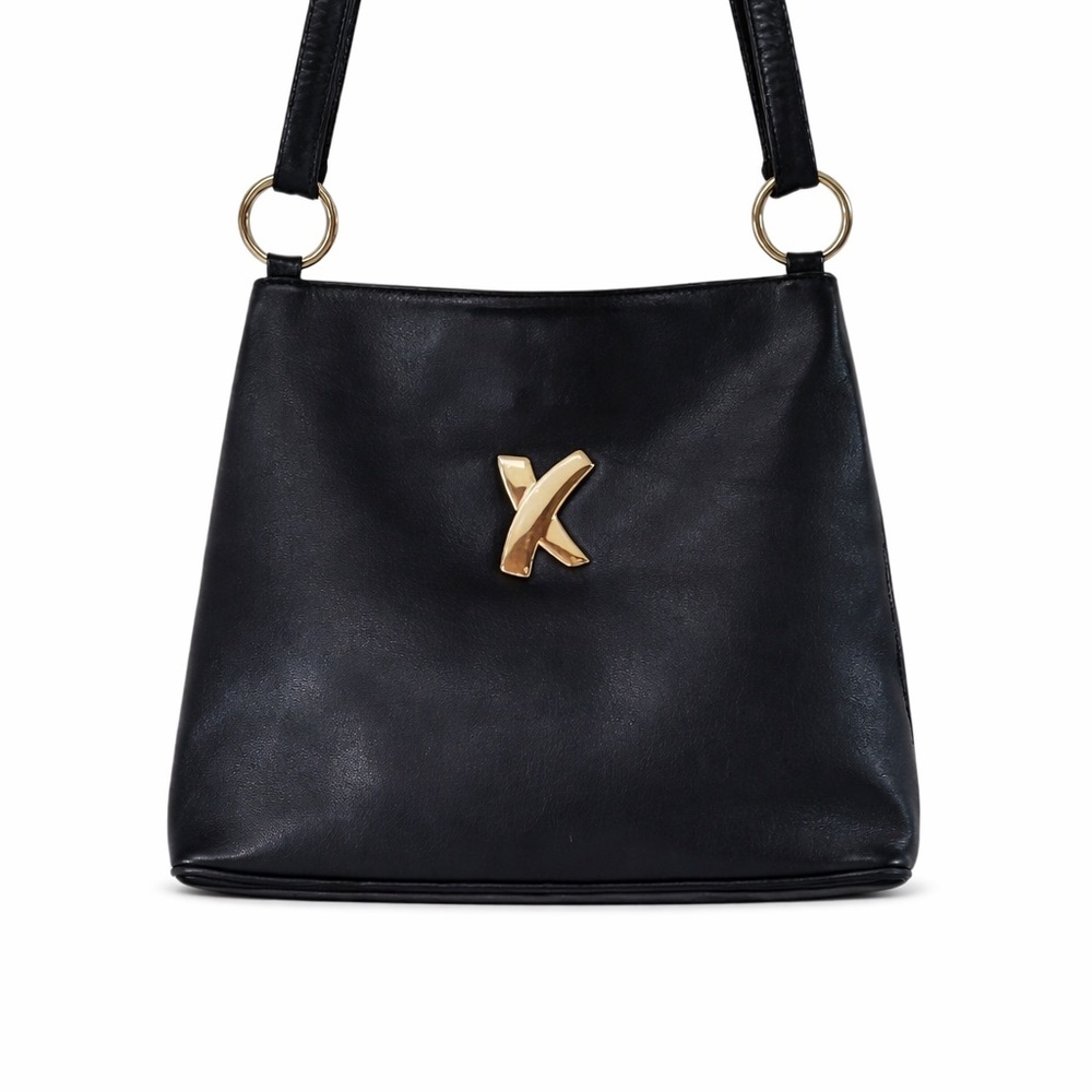 Paloma Picasso Purse vintage black with gold Hardwear Longe Strup. - Picture 2 of 7